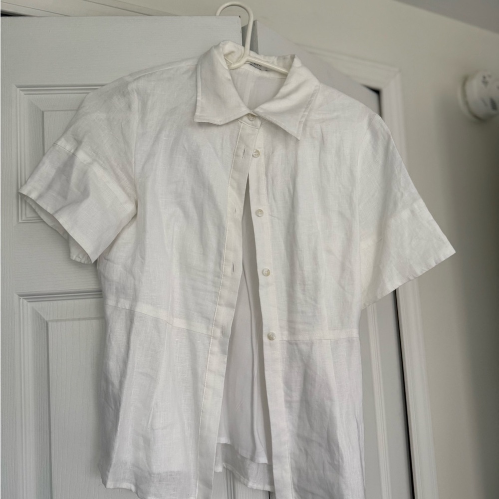 DISSH White Linen Button Down Shirt